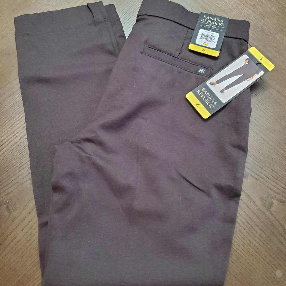 NWT Women's brown Banana Republic Ponte pant size 6 - Picture 1 of 2